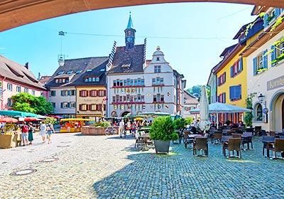 Marktplatz der historischen Altstadt von Staufen